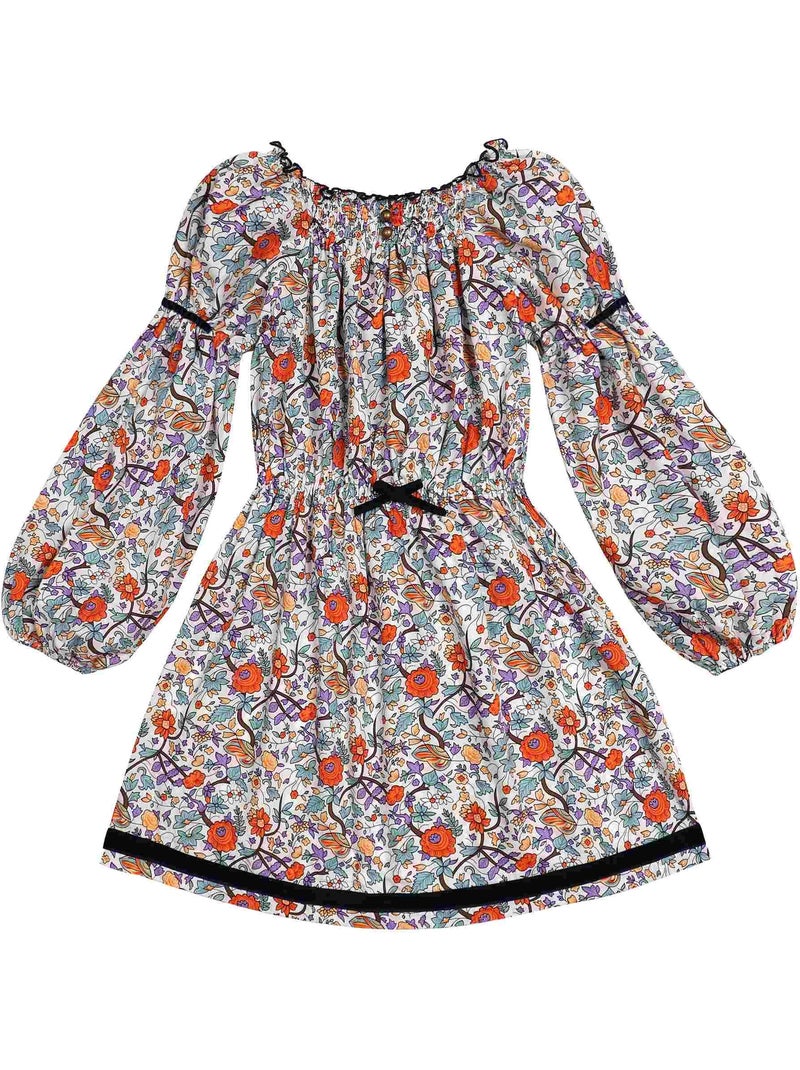 Robe Hiver Fleurie Liberty      CHIMENE - La Faute à Voltaire Orange - Kiabi