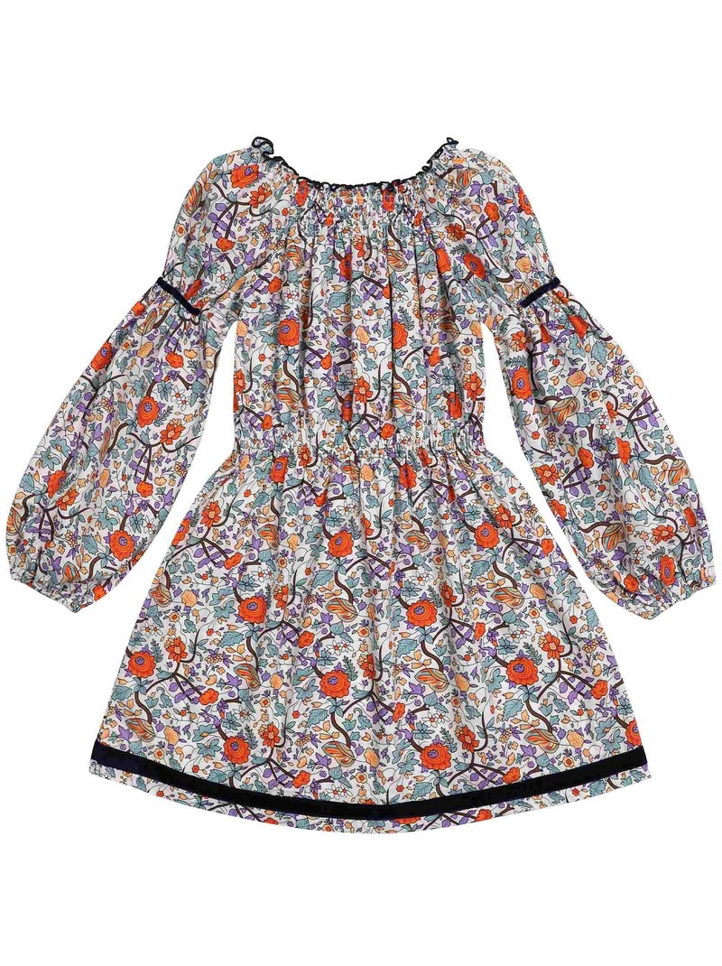 Robe Hiver Fleurie Liberty      CHIMENE - La Faute à Voltaire Orange - Kiabi