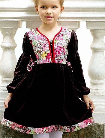 Robe Hiver Velours Fleuri Liberty MARGOT - La Faute à Voltaire