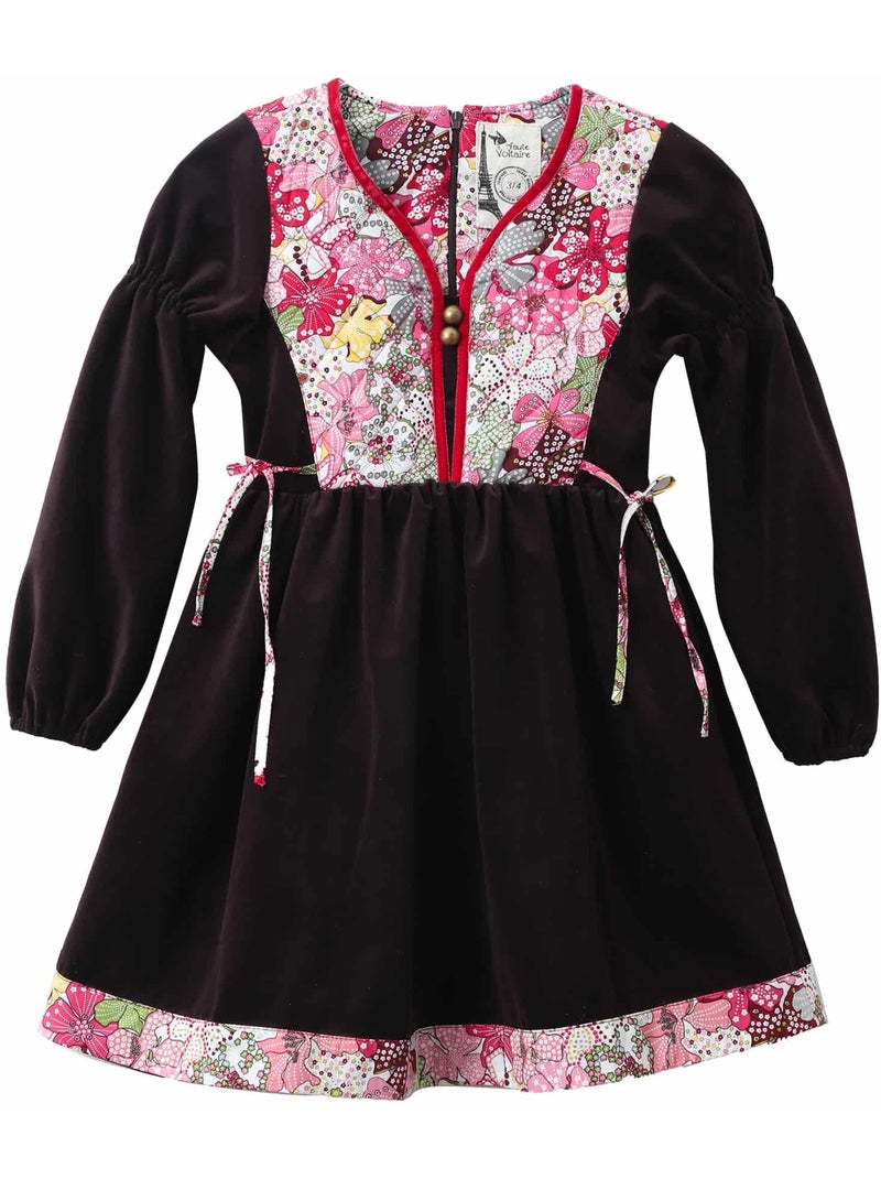 Robe Hiver   Velours  Fleuri Liberty   MARGOT - La Faute à Voltaire Rouge - Kiabi