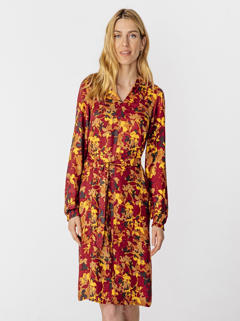 Robe housse col volanté - Damart Marron - Kiabi