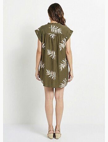 Robe housse courte, broderies feuilles - AFIBEL