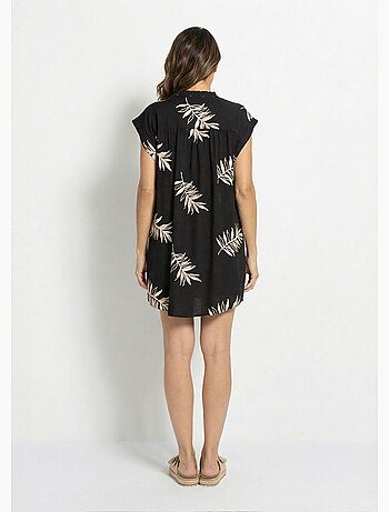 Robe housse courte, broderies feuilles - AFIBEL