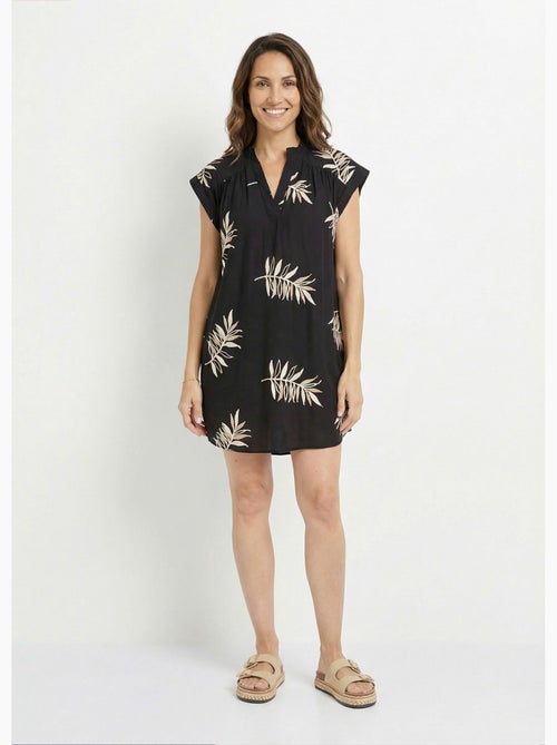 Robe housse courte, broderies feuilles - afibel - Kiabi Robe housse courte, broderies feuilles - afibel - Kiabi