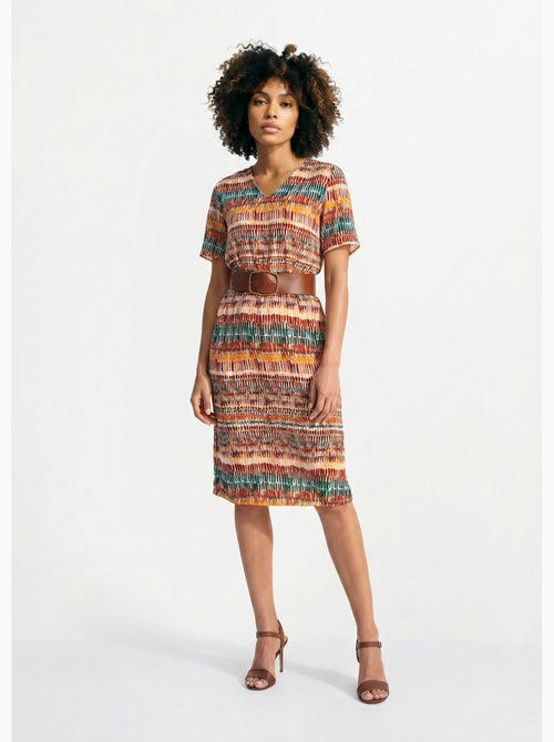 Robe-housse courte imprimé ethnique - Afibel - Kiabi
