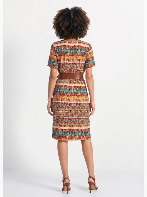 Robe-housse courte imprimé ethnique - Afibel - Kiabi