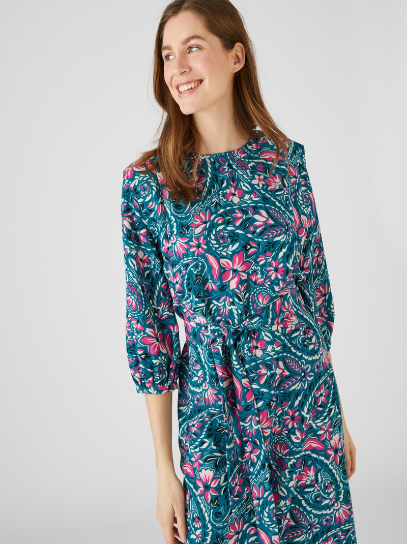 Robe-housse imprimé fleurs - damart Vert - Kiabi