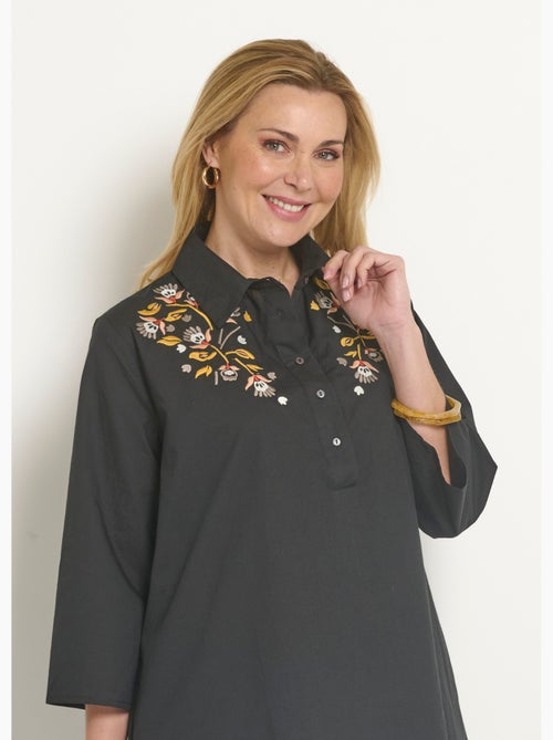 Robe housse manches 3/4 broderies colorées - Afibel - Kiabi