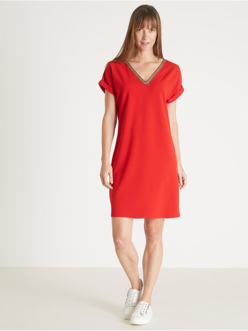 Robe housse manches T en maille - DAXON Rouge - Kiabi