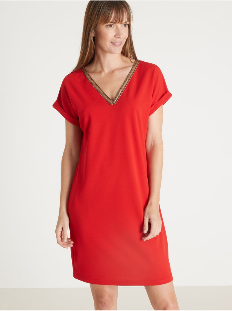 Robe housse manches T en maille - DAXON Rouge - Kiabi