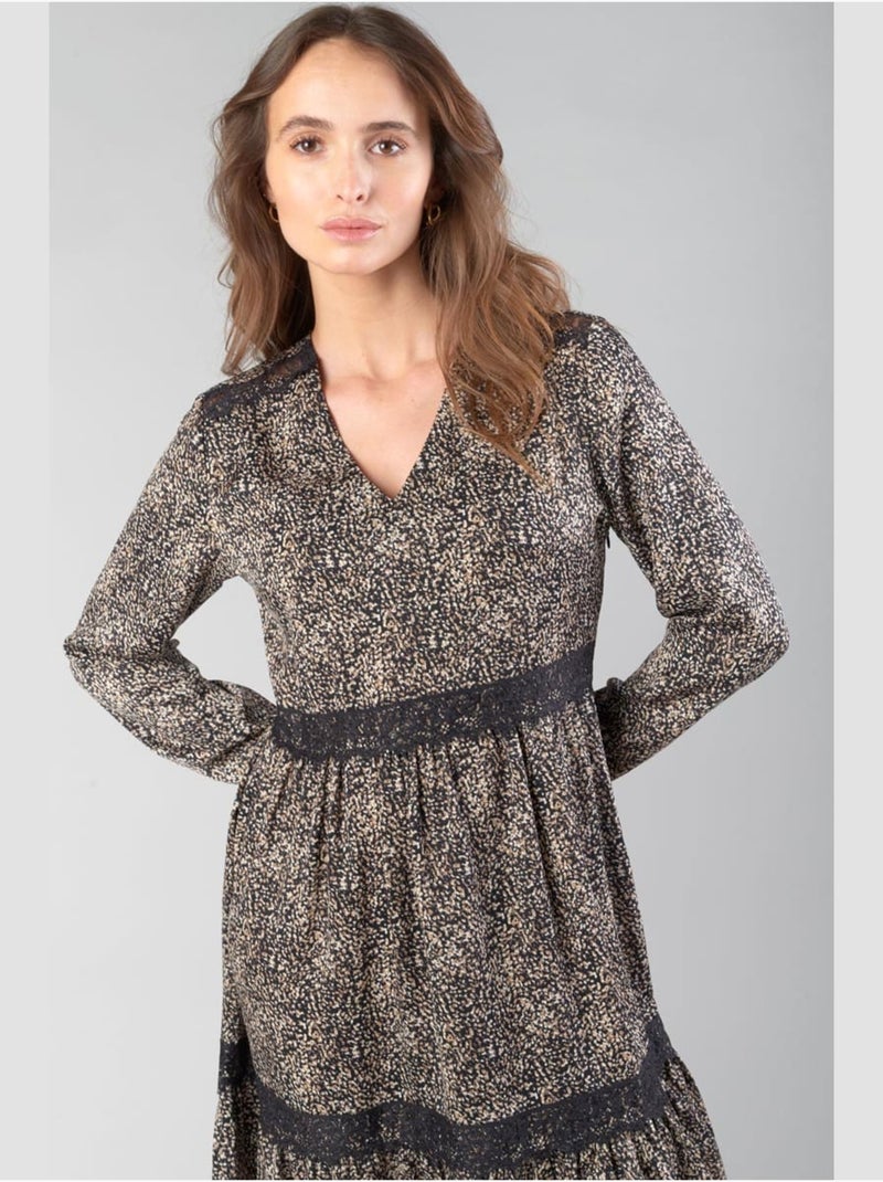 Robe HUERTA evasée, patineuse 'Le Temps Des Cerises' Noir - Kiabi