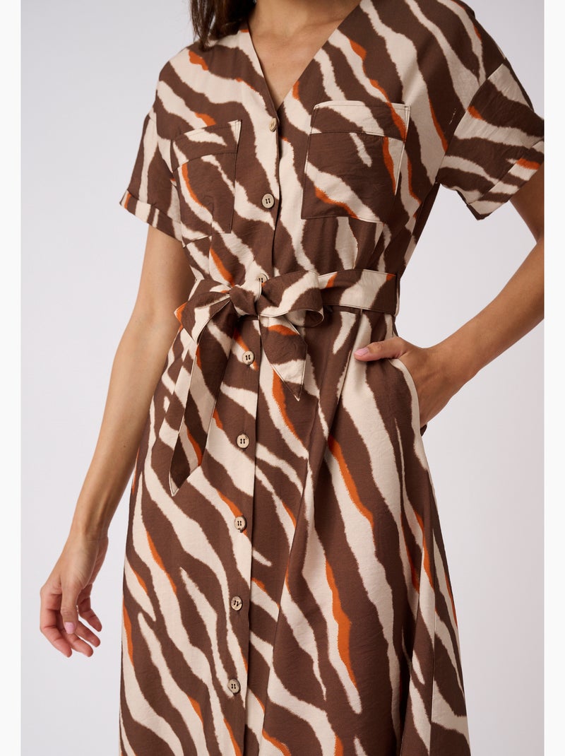 Robe imprimé animalier Climatyl - Damart Marron - Kiabi