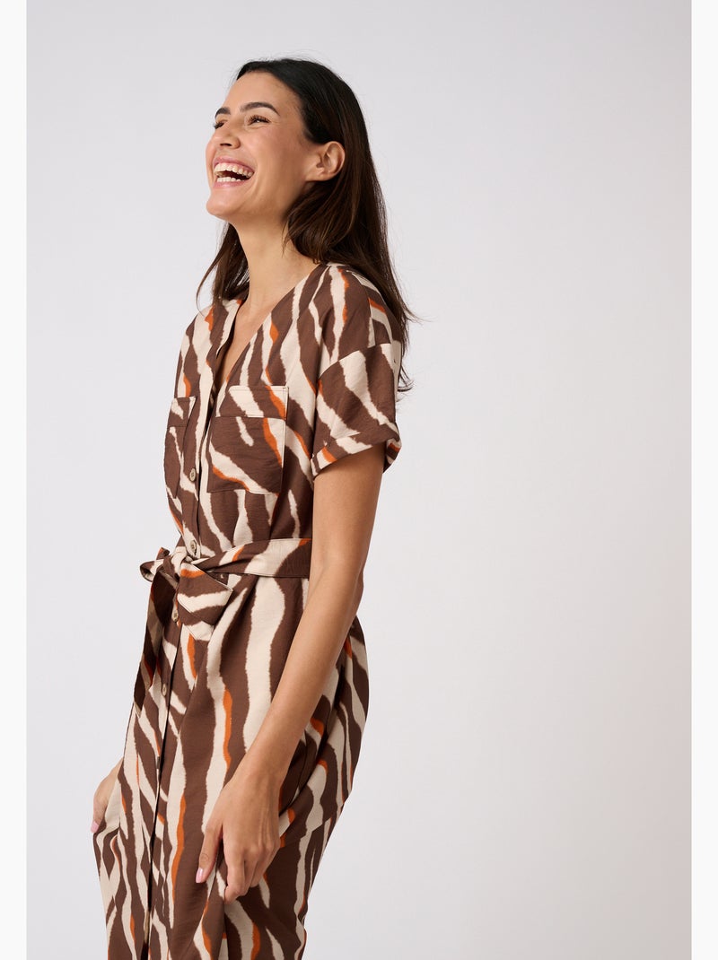Robe imprimé animalier Climatyl - Damart Marron - Kiabi