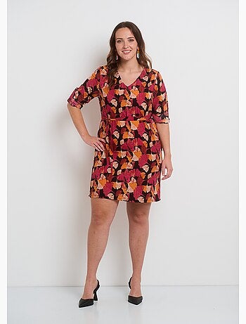Robe imprimé avec manches retroussables - afibel