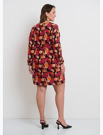 Robe imprimé avec manches retroussables - afibel