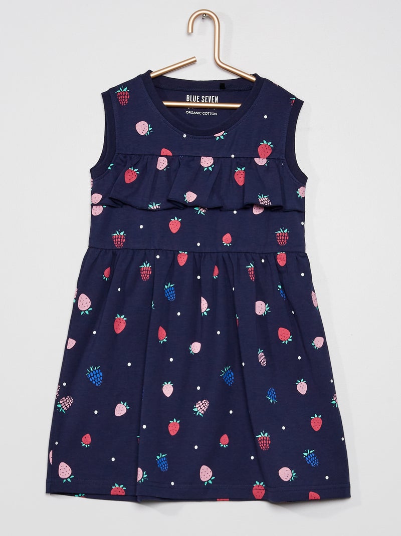 Robe imprimé fantaisie bleu marine - Kiabi