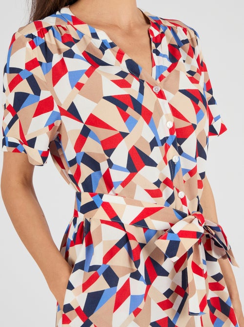 Robe imprimé graphique pure viscose - Damart - Kiabi