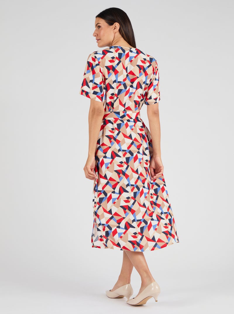 Robe imprimé graphique pure viscose - Damart Marron - Kiabi
