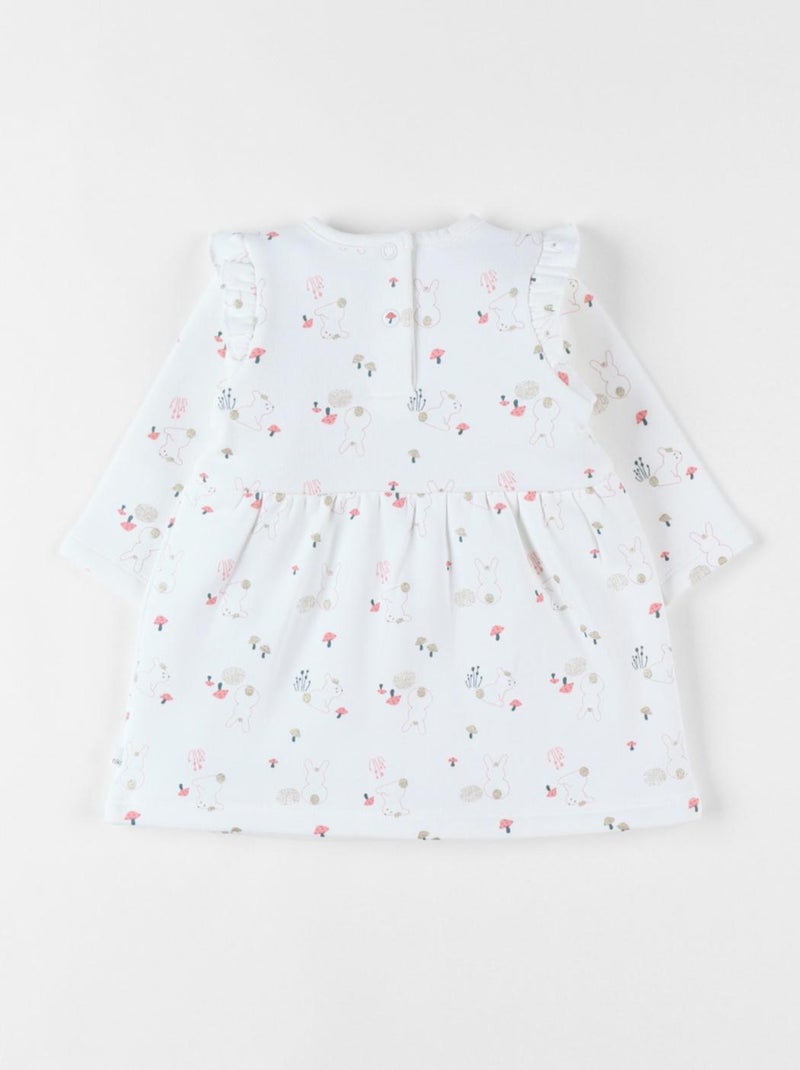 Robe imprimé lapin en sweatoloudoux, Noukie's Blanc - Kiabi