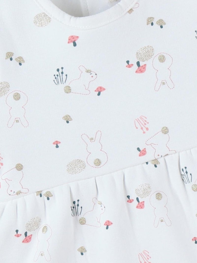 Robe imprimé lapin en sweatoloudoux, Noukie's Blanc - Kiabi