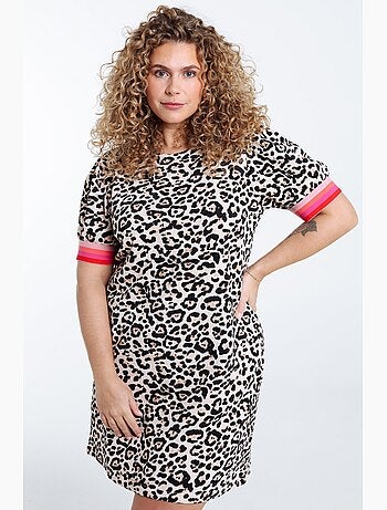 Robe imprimé léopard avec bandes sport PAPRIKA