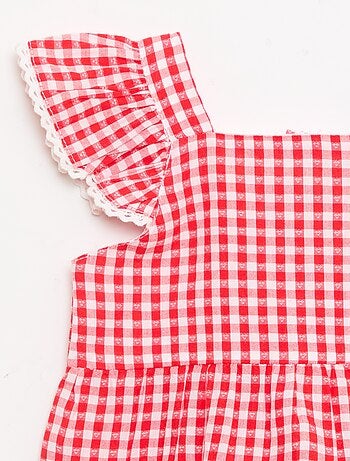 Robe imprimé vichy à étages