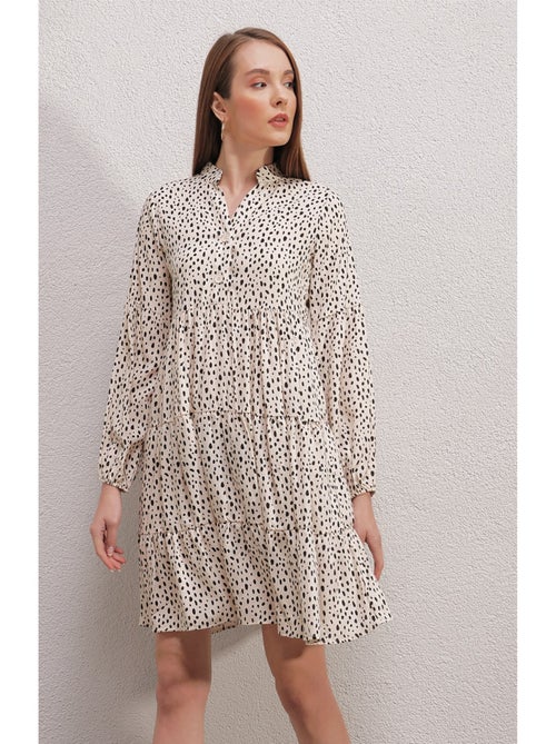 Robe imprimée - Ecru - Kiabi