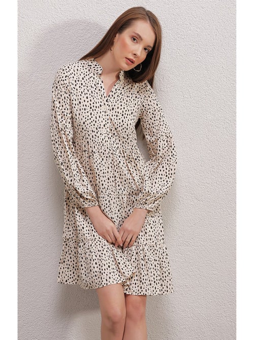 Robe imprimée - Ecru - Kiabi