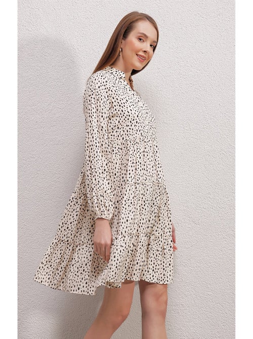 Robe imprimée - Ecru - Kiabi