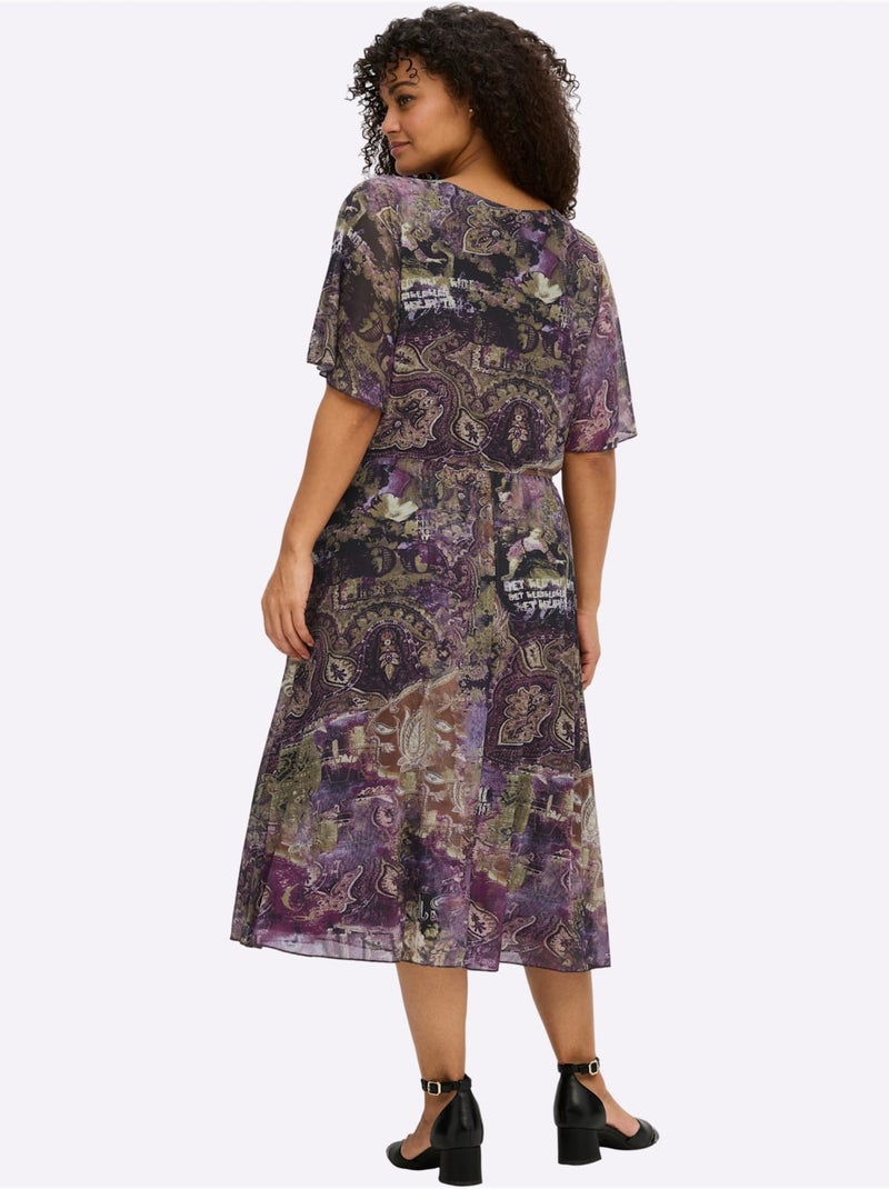 Robe Imprimée - Taille Standard - Sheego Gris Violet - Kiabi