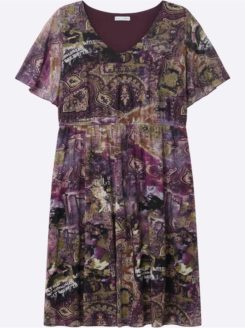 Robe Imprimée - Taille Standard - Sheego Gris Violet - Kiabi