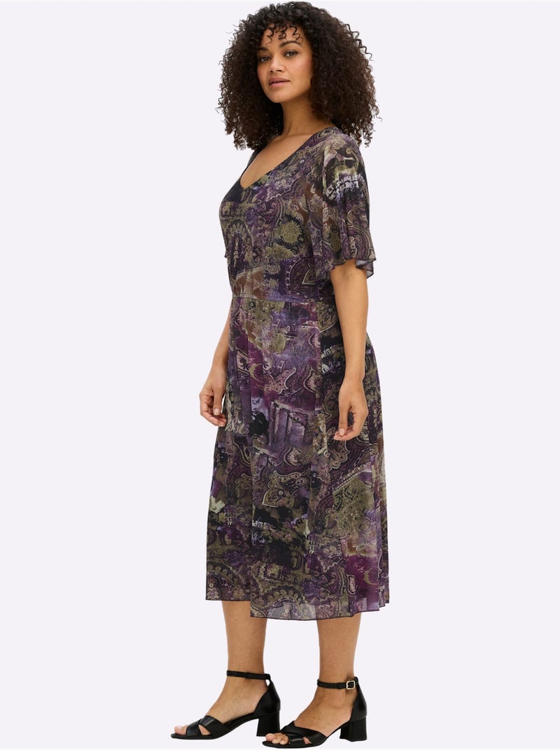 Robe Imprimée - Taille Standard - Sheego Gris Violet - Kiabi
