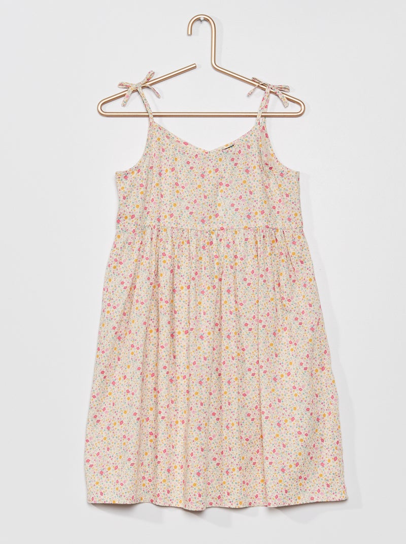 Robe imprimée à fines bretelles Blanc - Kiabi