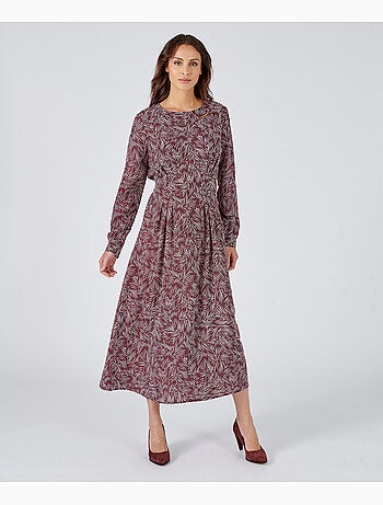 Robe imprimée à manches longues - damart