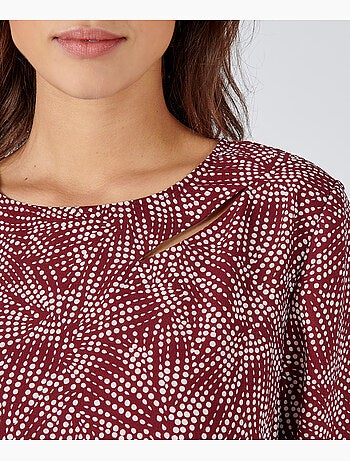 Robe imprimée à manches longues - damart