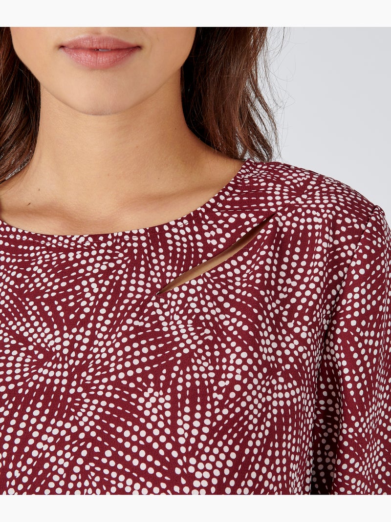 Robe imprimée à manches longues - damart Rouge - Kiabi