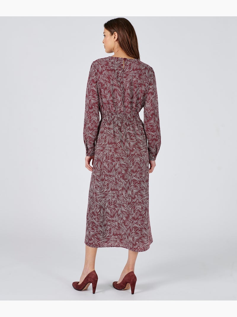 Robe imprimée à manches longues - damart Rouge - Kiabi