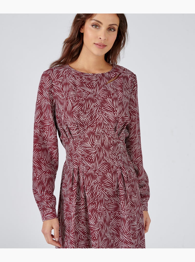 Robe imprimée à manches longues - damart Rouge - Kiabi