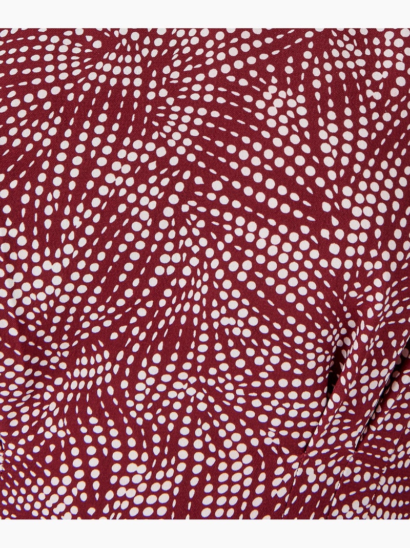Robe imprimée à manches longues - damart Rouge - Kiabi