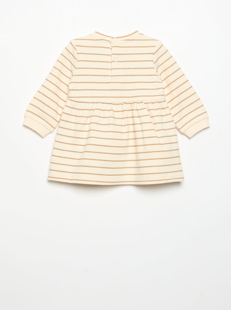 Robe imprimée à manches longues Beige - Kiabi