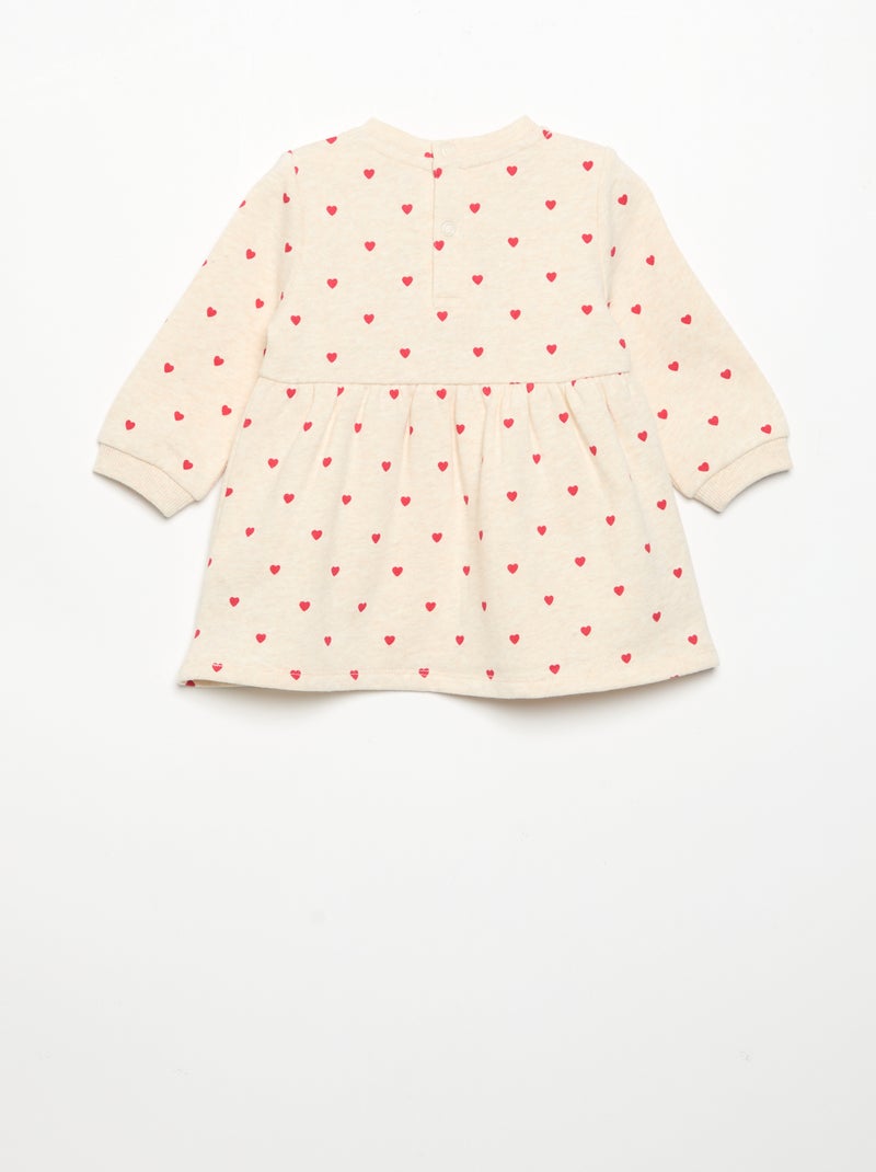 Robe imprimée à manches longues Beige - Kiabi
