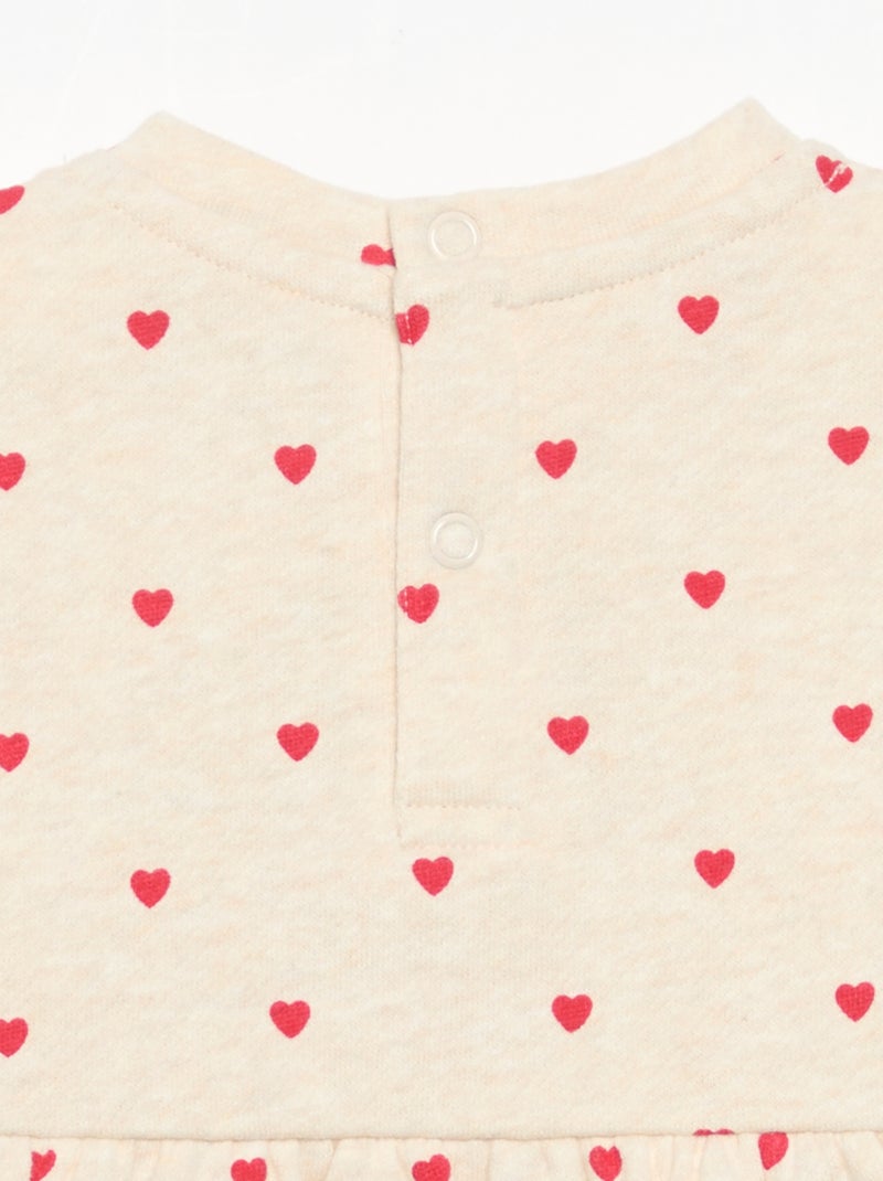 Robe imprimée à manches longues Beige - Kiabi
