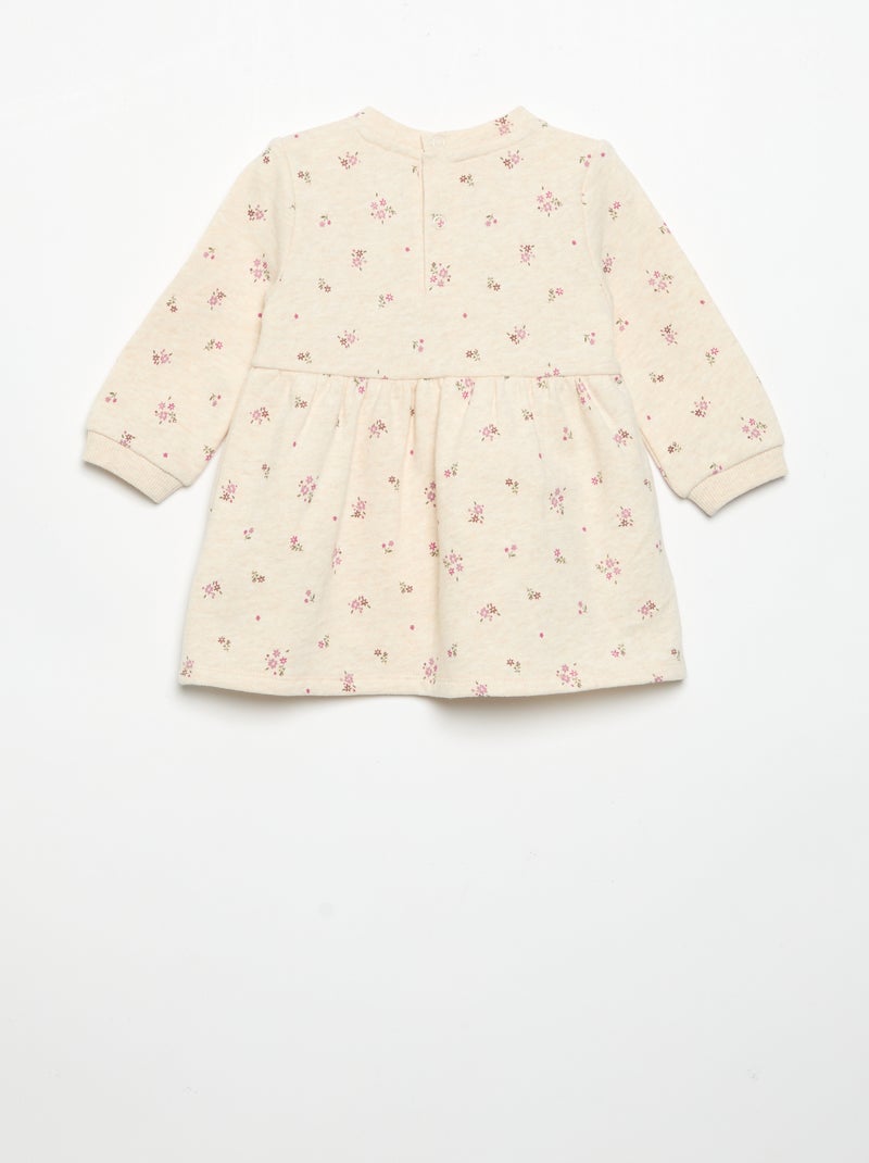 Robe imprimée à manches longues Beige - Kiabi