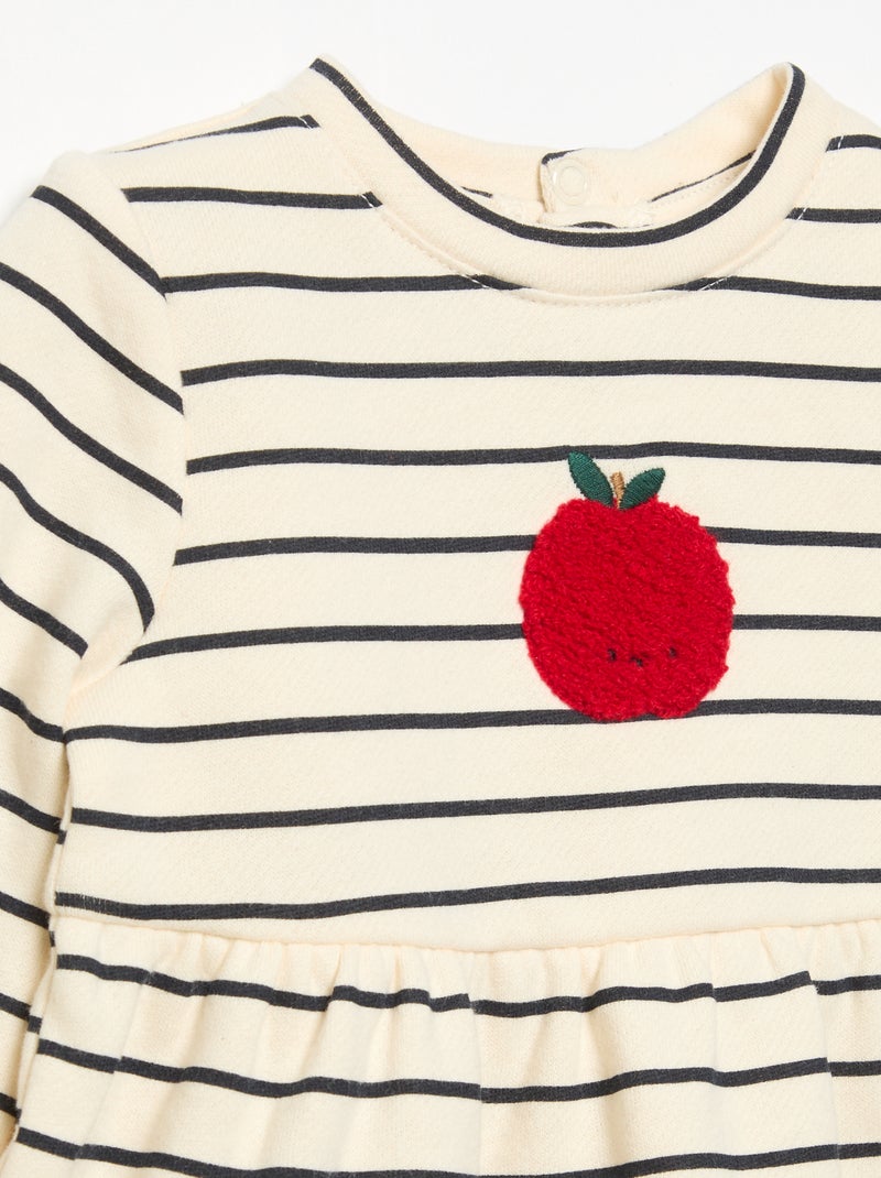 Robe imprimée à manches longues Blanc - Kiabi