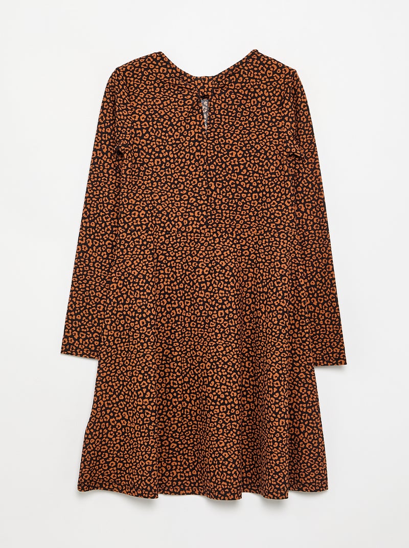 Robe imprimée à manches longues Noir - Kiabi