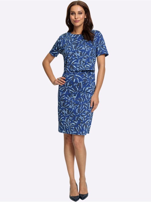Robe imprimée à motifs feuilles et manches courtes encolure ronde - Taille courte - Witt - Kiabi Robe imprimée à motifs feuilles et manches courtes encolure ronde - Taille courte - Witt - Kiabi
