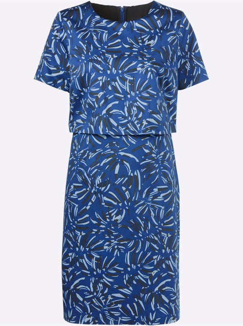 Robe imprimée à motifs feuilles et manches courtes encolure ronde - Taille courte - Witt - Kiabi Robe imprimée à motifs feuilles et manches courtes encolure ronde - Taille courte - Witt - Kiabi