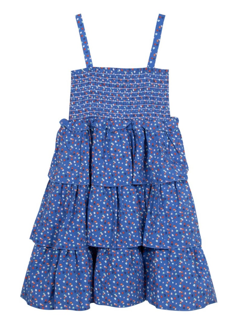 Robe Imprimée À Smocks 'miniman' Bleu - Kiabi
