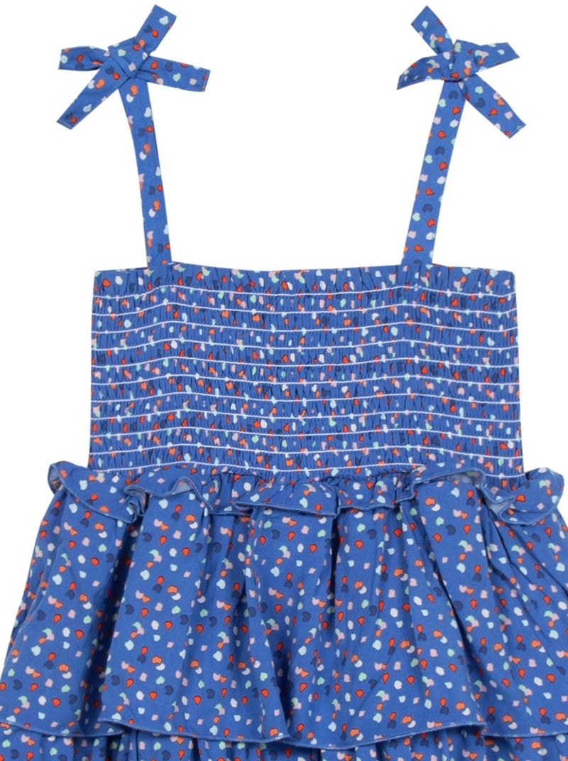 Robe Imprimée À Smocks 'miniman' Bleu - Kiabi