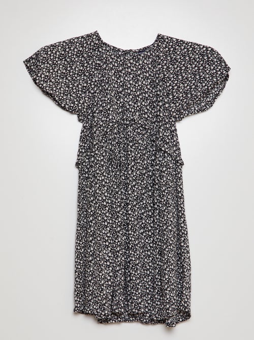 Robe imprimée à volant - Kiabi